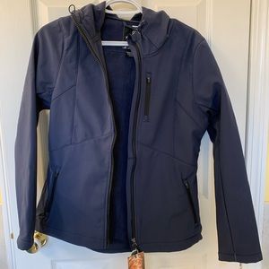 Blue spring/fall jacket with hood